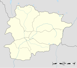 Mapa de localização de Ordino em Andorra
