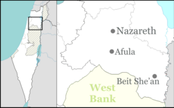 Mapa da região do Vale de Jezreel