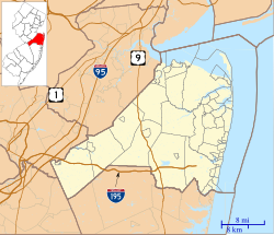 Mapa de localização de Wickatunk no Condado de Monmouth, New Jersey