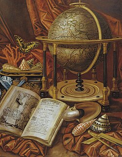 Natureza morta com livros e globo