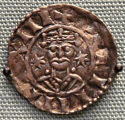 Representação histórica de moedas de prata esterlina.