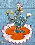 Representação de Vishnu e a devoção