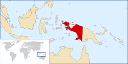 Mapa do território reivindicado pela República da Papua Ocidental