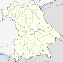 Mapa destacando a região da Baviera