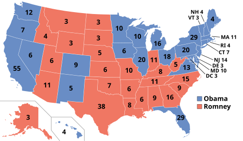 Gráfico ou representação estatística da eleição presidencial americana de 2012
