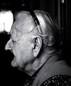 Close-up de pele envelhecida