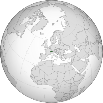 Mapa da Suíça na Europa