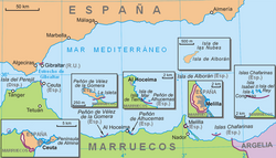 Mapa histórico ou representação do Peñón de Vélez de la Gomera