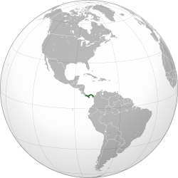 Mapa do Panamá com indicações de infraestrutura de telecomunicações