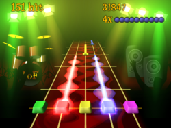 Exemplo de interface de jogo de ritmo