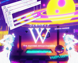 Colagem visual representando a estética Vaporwave com elementos retro e digitais