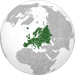 Mapa físico e político da Europa