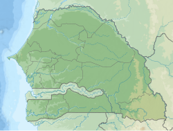 Localização de Dakar no mapa do Senegal