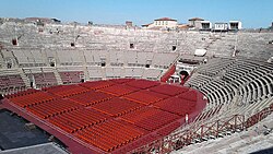 Vista aérea da Arena de Verona