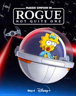 Imagem promocional de Maggie Simpson em Rogue Not Quite One