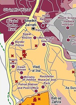 Rua residencial em Sheikh Jarrah