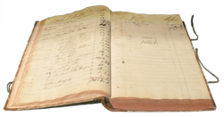 Livro de registro contábil alemão do início do século XIX