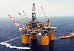 Vista aérea da plataforma de petróleo Mars no Golfo do México