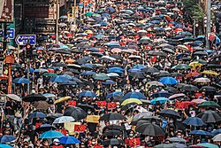 Imagens de protestos em Hong Kong