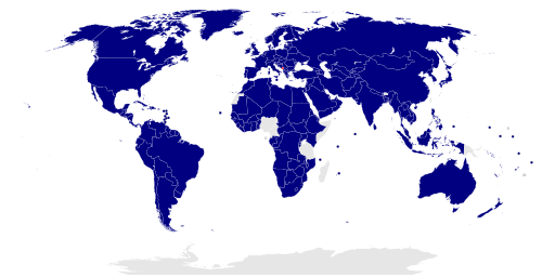Mapa de missões diplomáticas