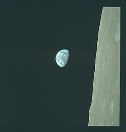 Esquema geométrico e orientação da fotografia Earthrise