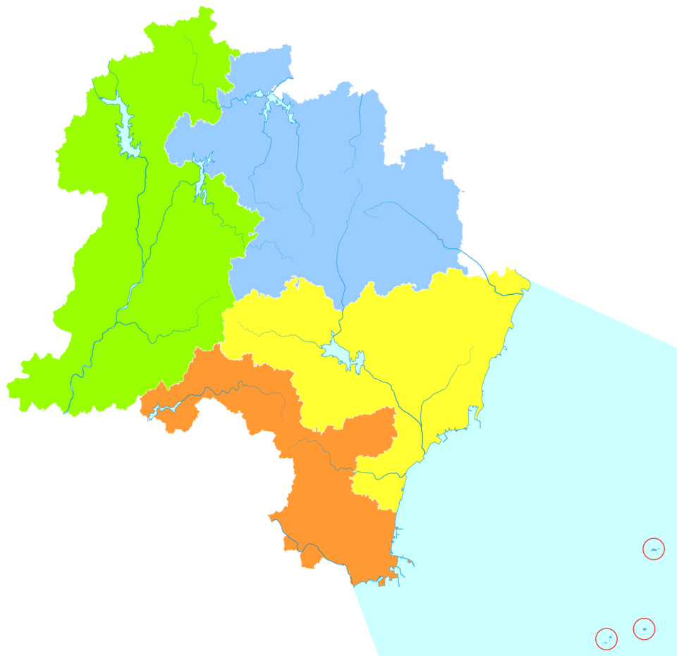 Mapa administrativo de Rizhao