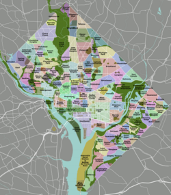 Mapa dos bairros de Washington, D.C.