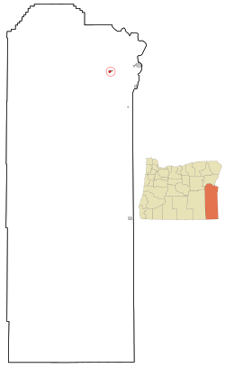 Localização de Vale no Oregon