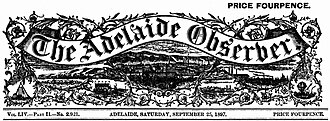 Capa histórica do jornal The Adelaide Observer