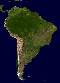 Mapa físico e relevo da América do Sul