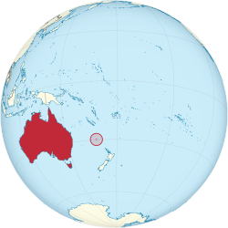 Mapa de localização da Ilha Norfolk no Oceano Pacífico