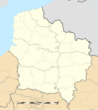 Mapa destacando a região de Hauts-de-France